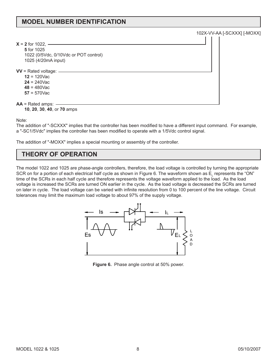 Model number identification, Theory of operation | Precision Control Systems 1025 User Manual | Page 11 / 11