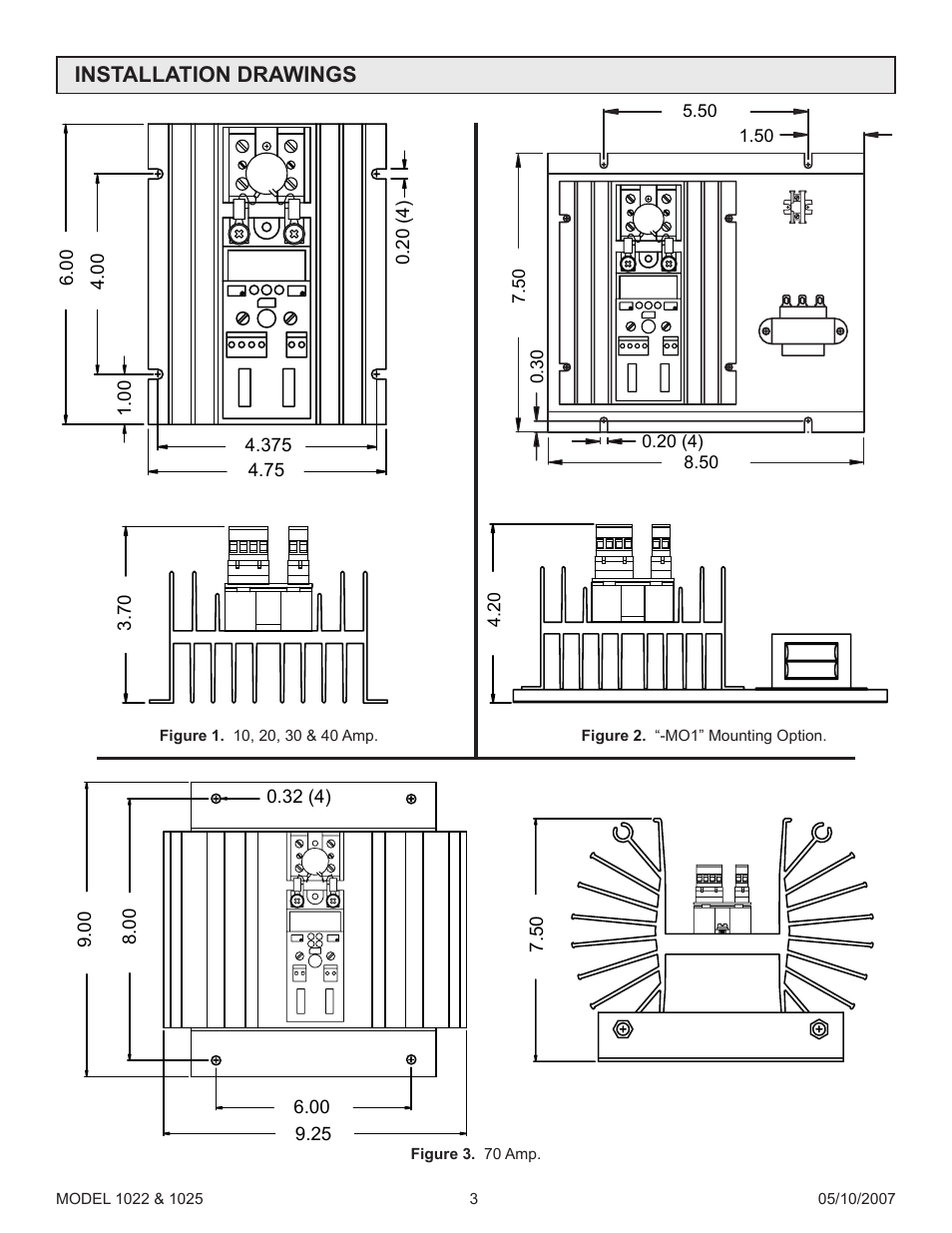 Installation drawings | Precision Control Systems 1025 User Manual | Page 6 / 11