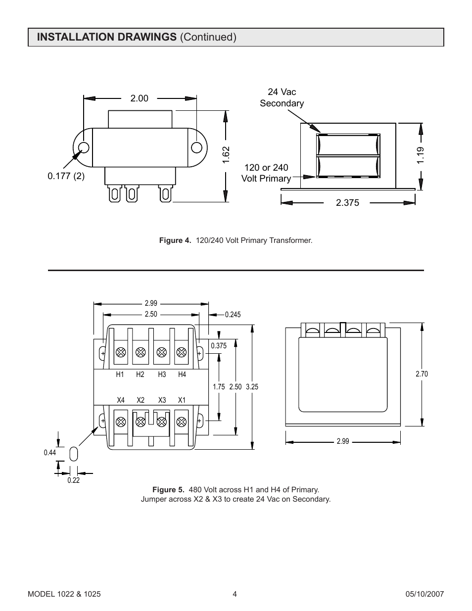 Installation drawings (continued) | Precision Control Systems 1025 User Manual | Page 7 / 11