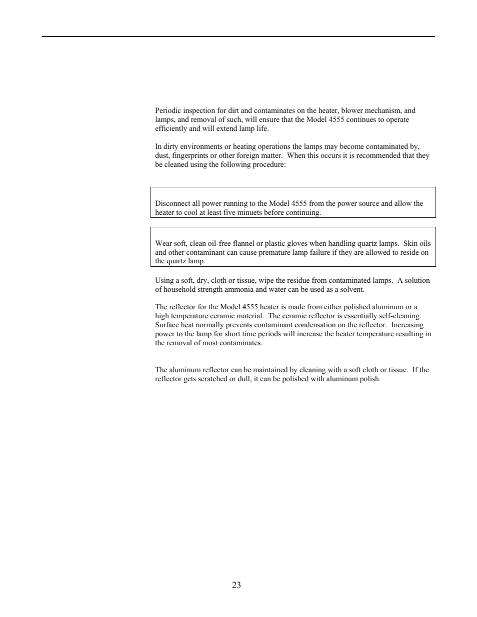 Maintenance | Precision Control Systems PanelIR 4555 User Manual | Page 26 / 33