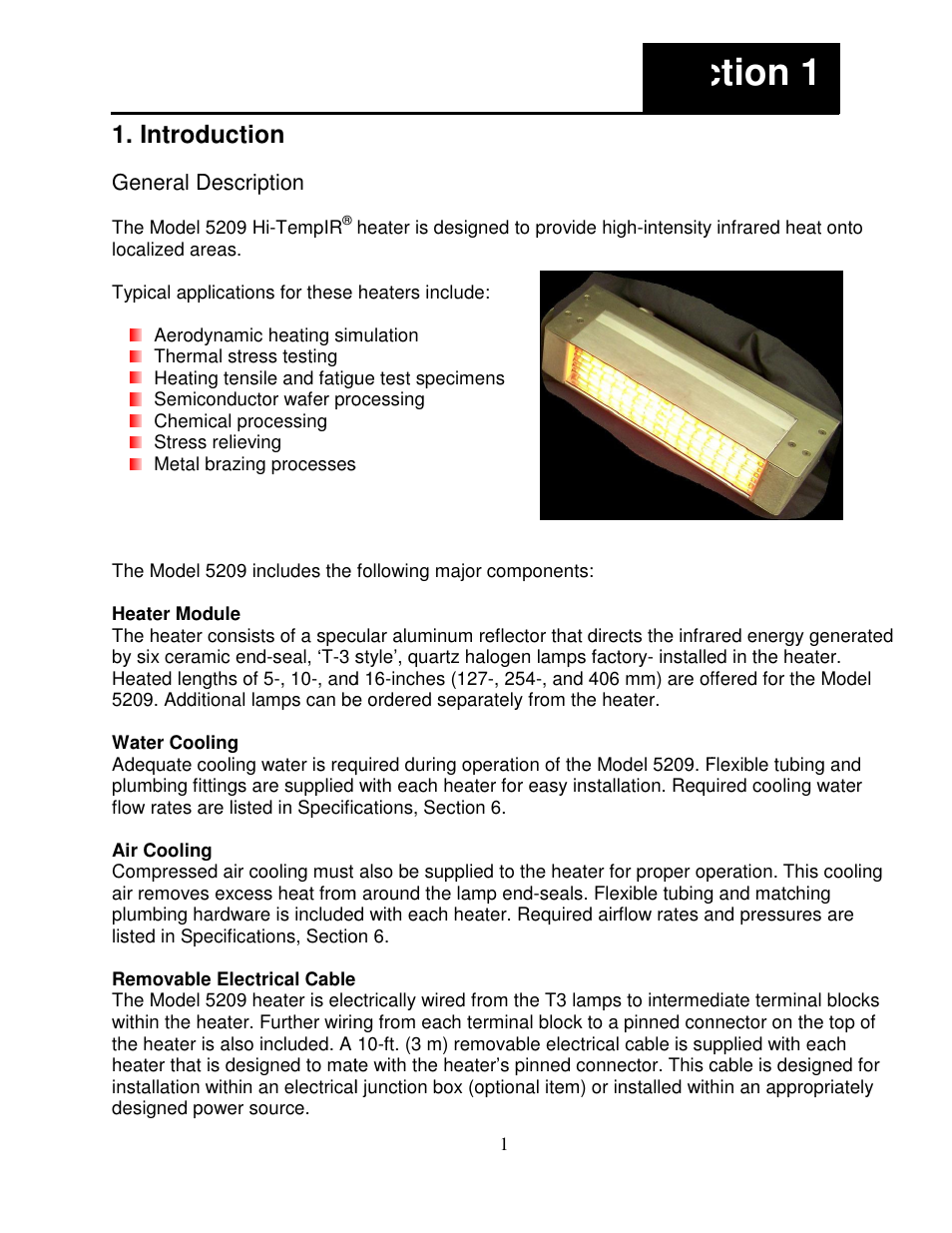 Introduction | Precision Control Systems Hi-Temp IR 5209 User Manual | Page 5 / 24