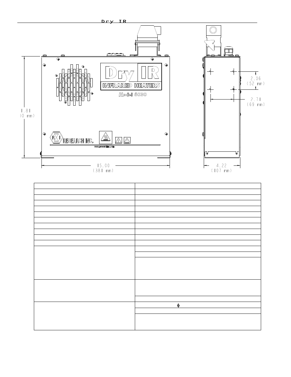 Precision Control Systems DryIR 6040 User Manual | Page 17 / 23