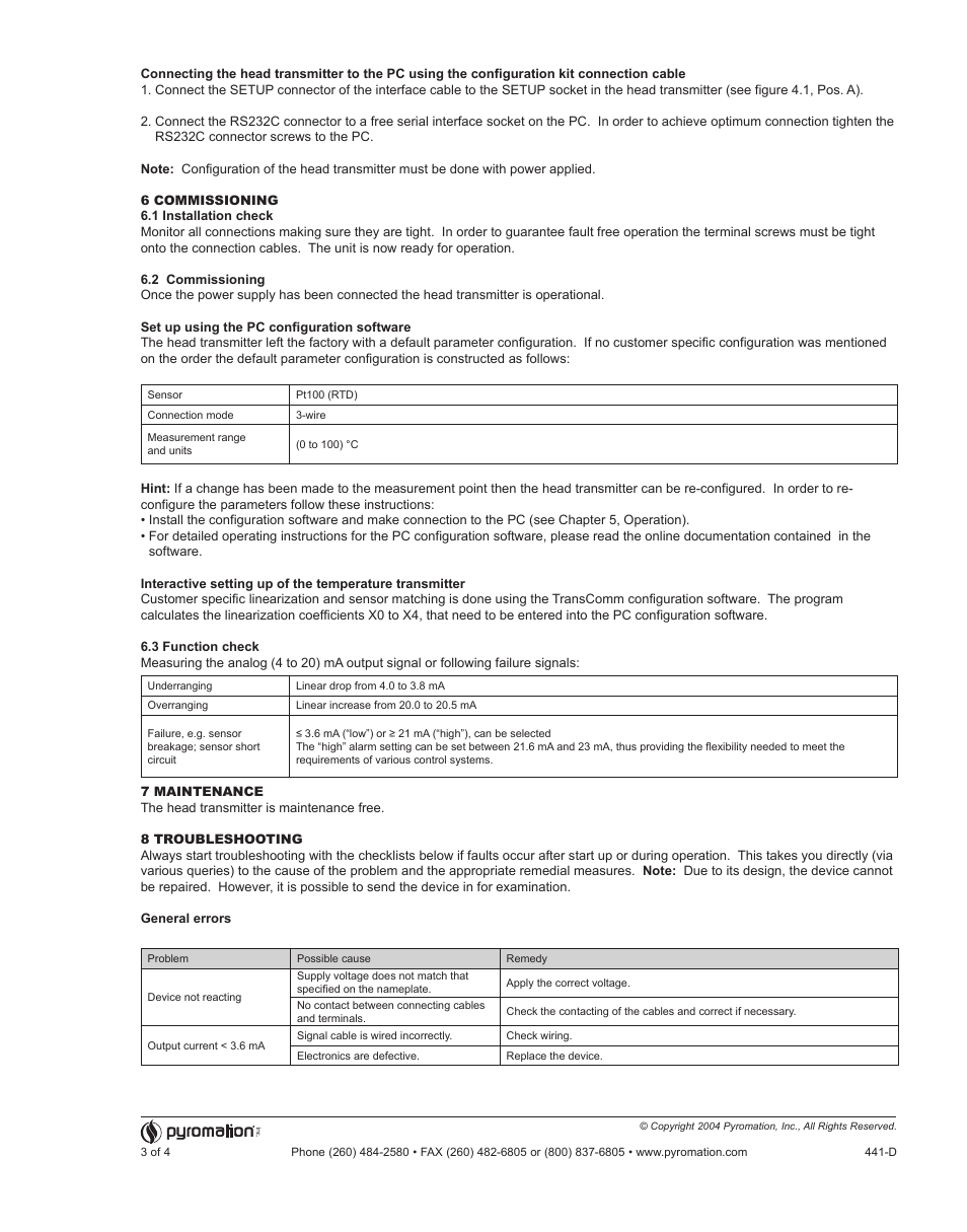 Pyromation Series 441 User Manual | Page 3 / 4