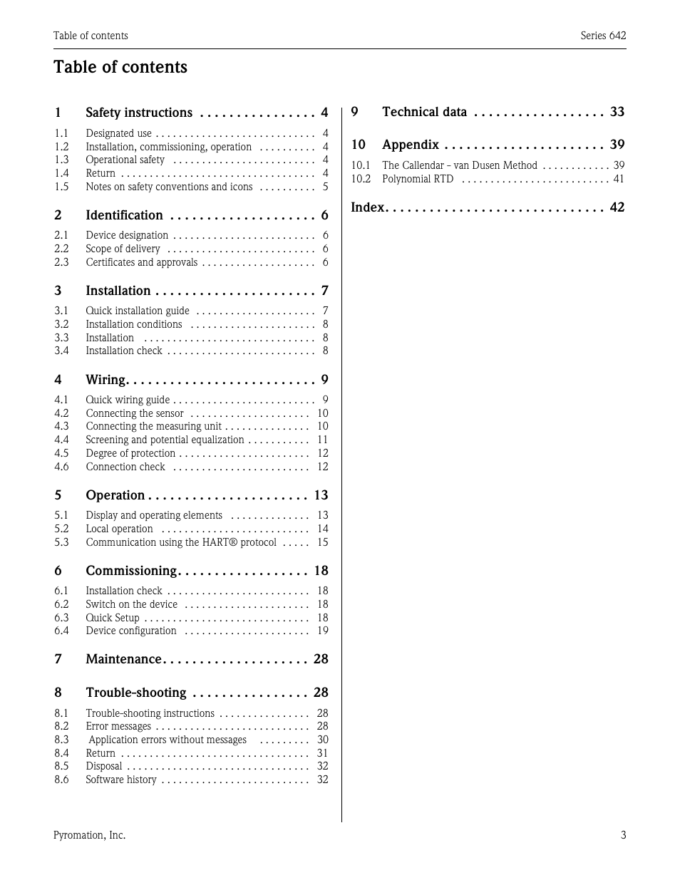 Pyromation Series 642 User Manual | Page 3 / 44