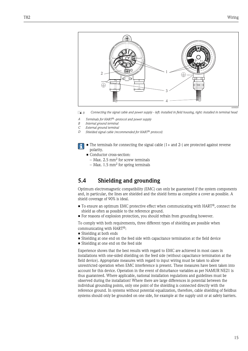 4 shielding and grounding, Shielding and grounding | Pyromation T82 User Manual | Page 15 / 88