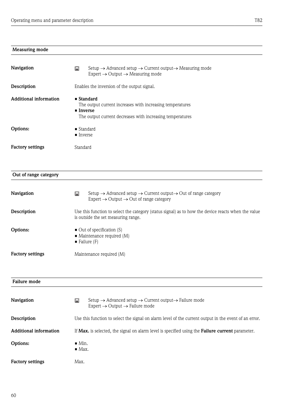 Ä 60) | Pyromation T82 User Manual | Page 60 / 88