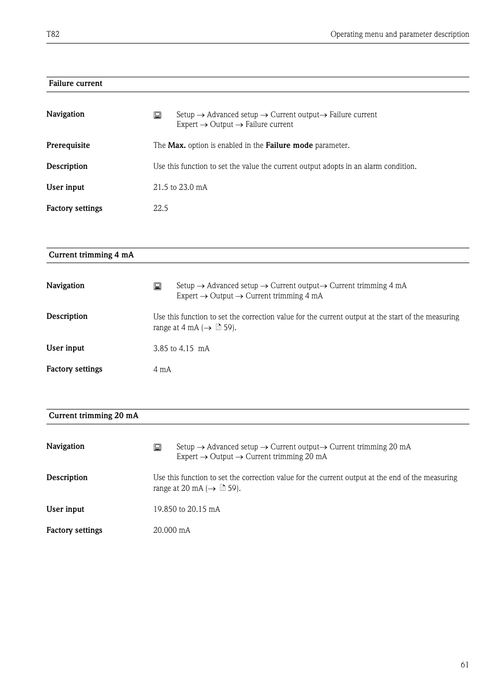 Ä 61) | Pyromation T82 User Manual | Page 61 / 88