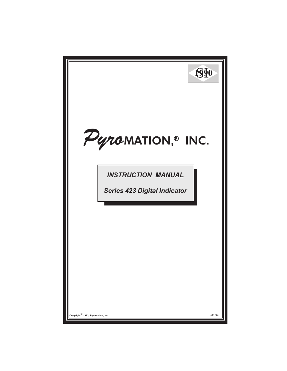 Pyromation Series 423 User Manual | 18 pages