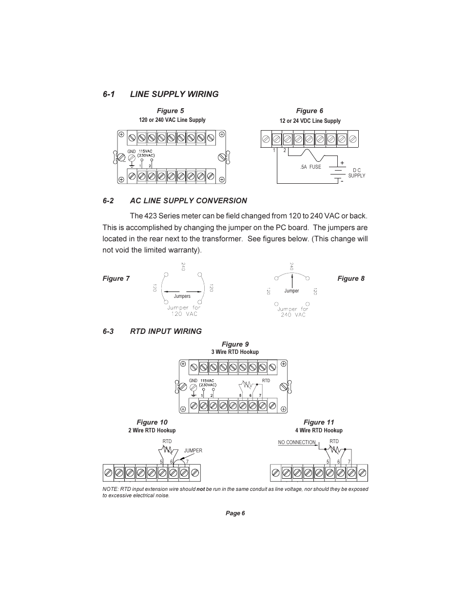 1 line supply wiring | Pyromation Series 423 User Manual | Page 7 / 18