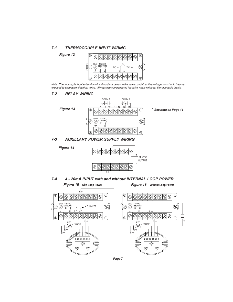 1 thermocouple input wiring, 2 relay wiring, 3 auxillary power supply wiring | Pyromation Series 423 User Manual | Page 8 / 18