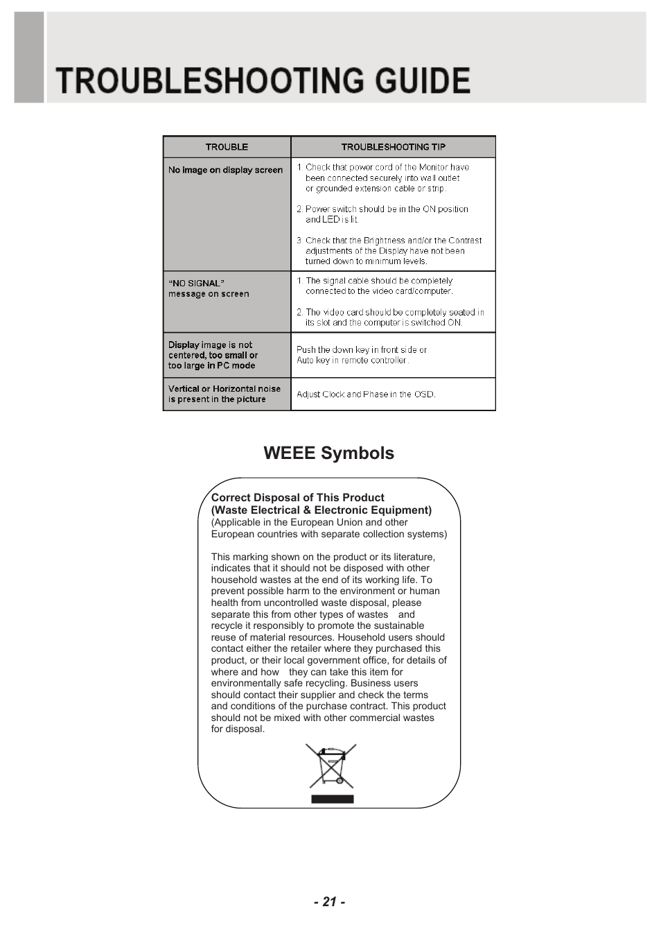 Weee symbols | Revo RM23-OR1 User Manual | Page 24 / 72