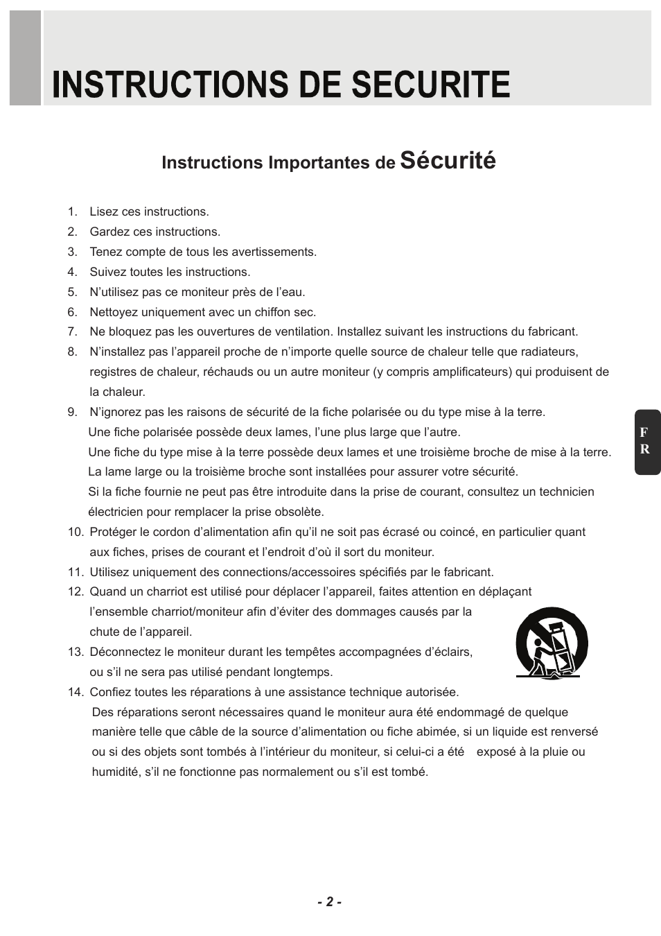 Sécurité, Instructions importantes de | Revo RM23-OR1 User Manual | Page 27 / 72