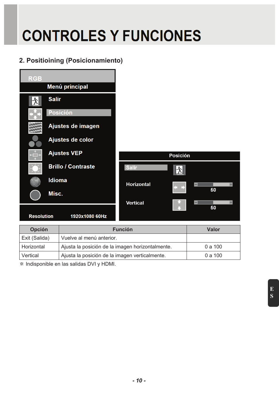 Positioining (posicionamiento) | Revo RM23-OR1 User Manual | Page 57 / 72