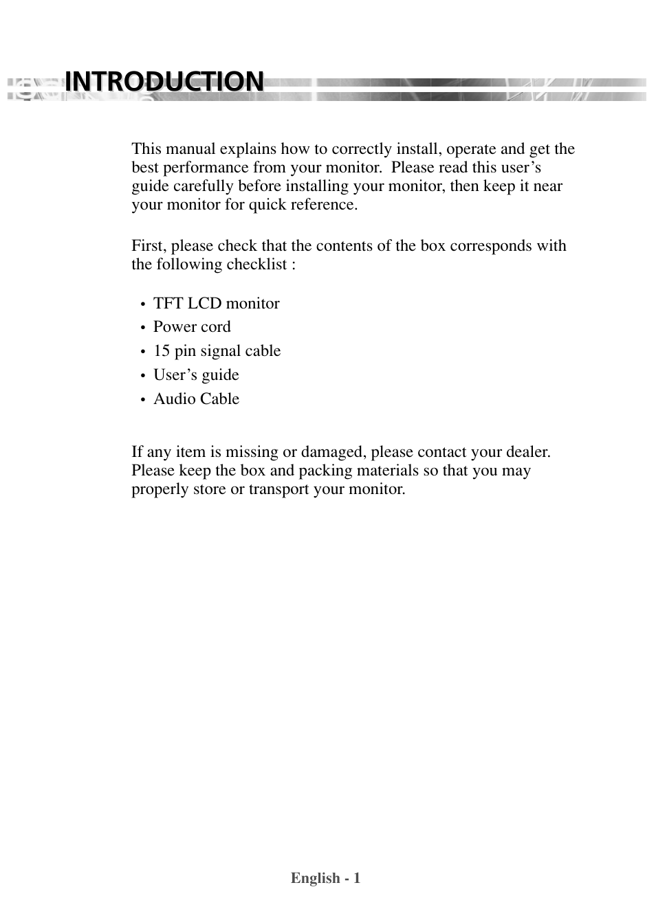 Introduction | Revo RM2LCD19 User Manual | Page 5 / 22