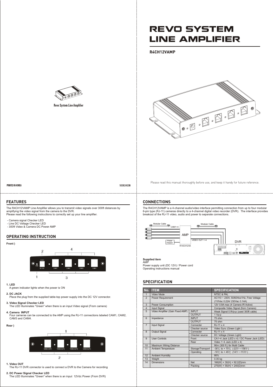 Revo R4CH12VAMP User Manual | 10 pages