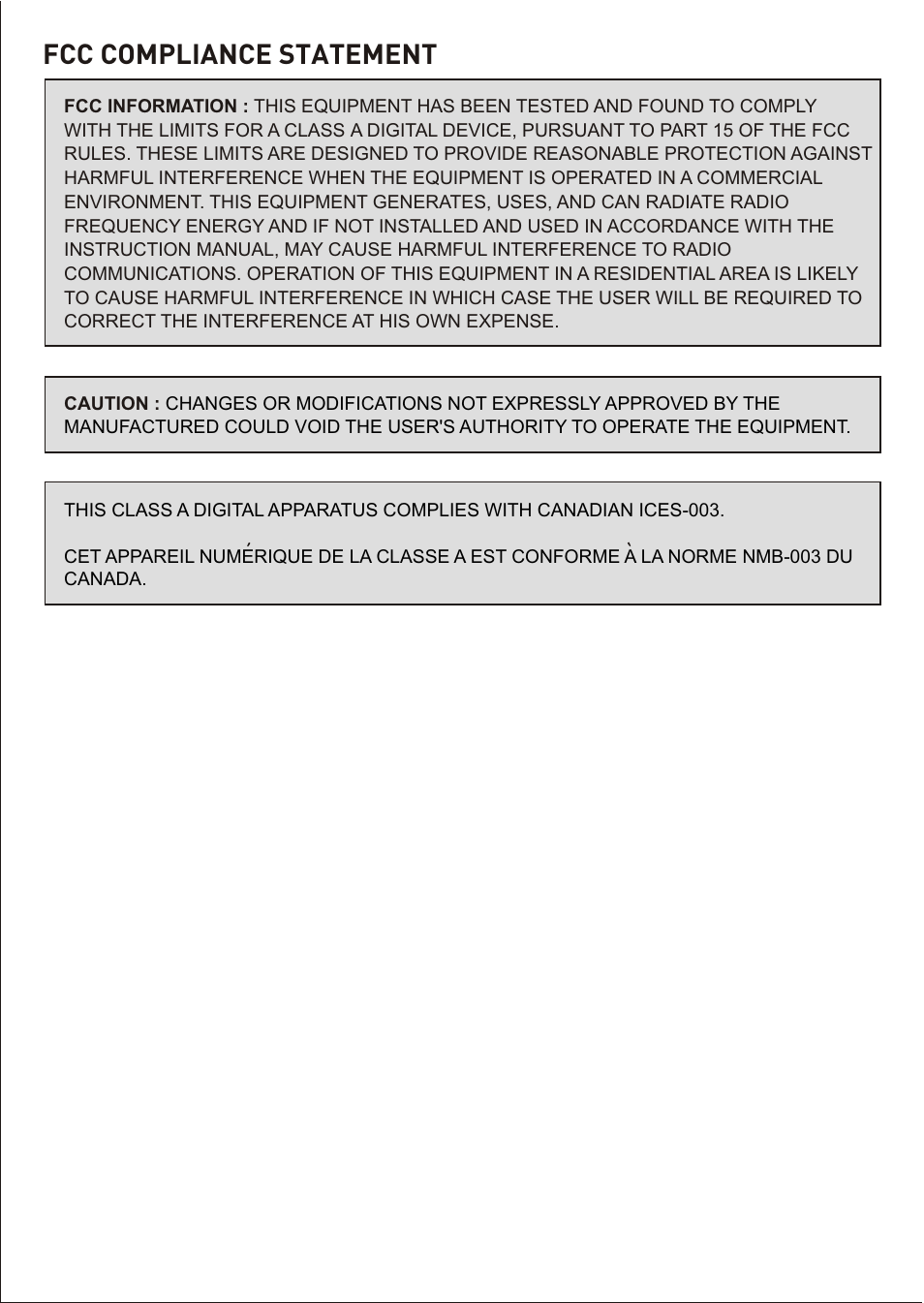 Fcc compliance statement | Revo R4CH12VAMP User Manual | Page 4 / 10