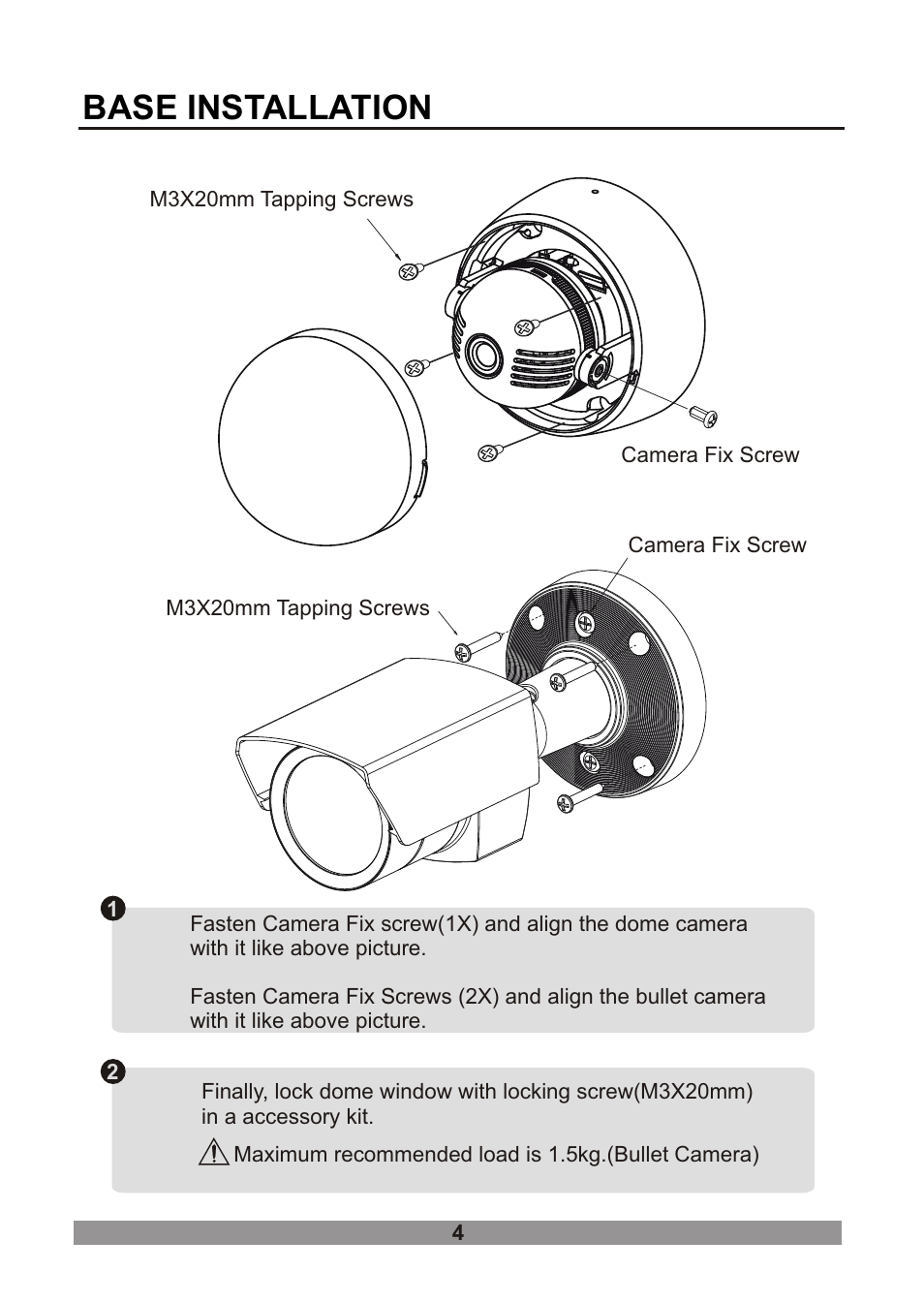 쪽 11, Base installation | Revo RDOMRJCAM User Manual | Page 10 / 16