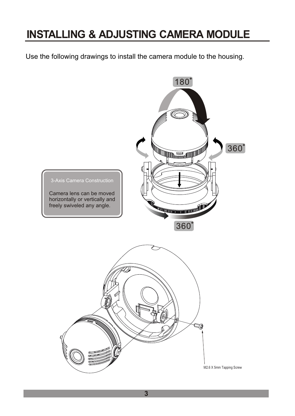 쪽 10, Installing & adjusting camera module | Revo RDOMRJCAM User Manual | Page 9 / 16