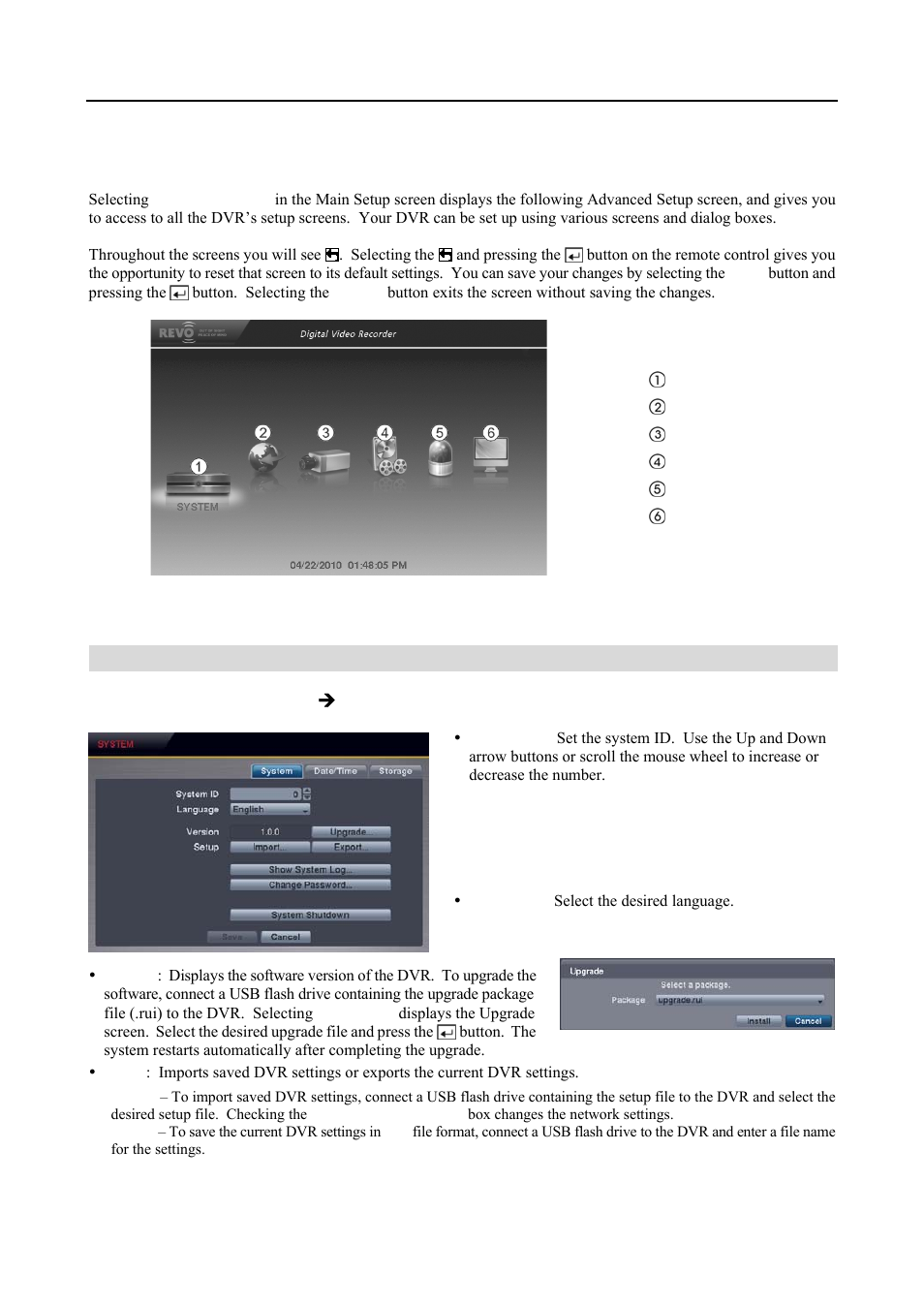 System setup | Revo R4-8-16DVR3 User Manual | Page 20 / 56