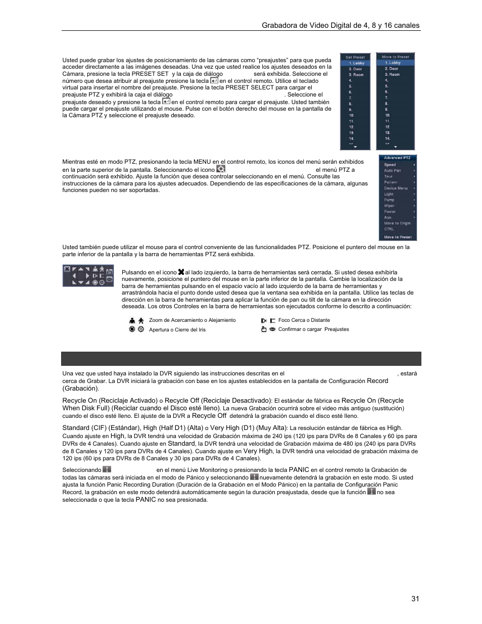 Grabacion de videos | Revo R4-8-16DVR3 User Manual | Page 37 / 52