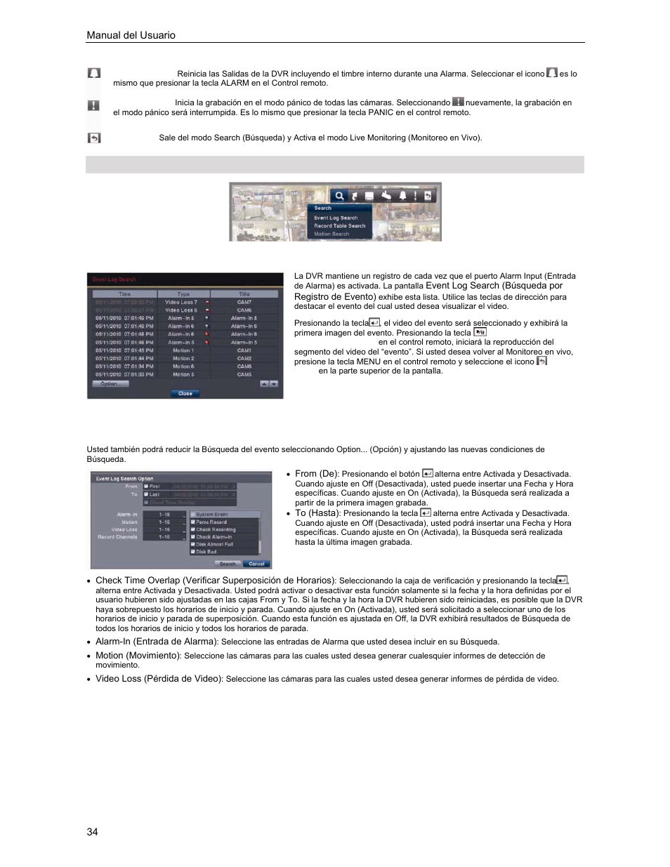 Search (busqueda) | Revo R4-8-16DVR3 User Manual | Page 40 / 52