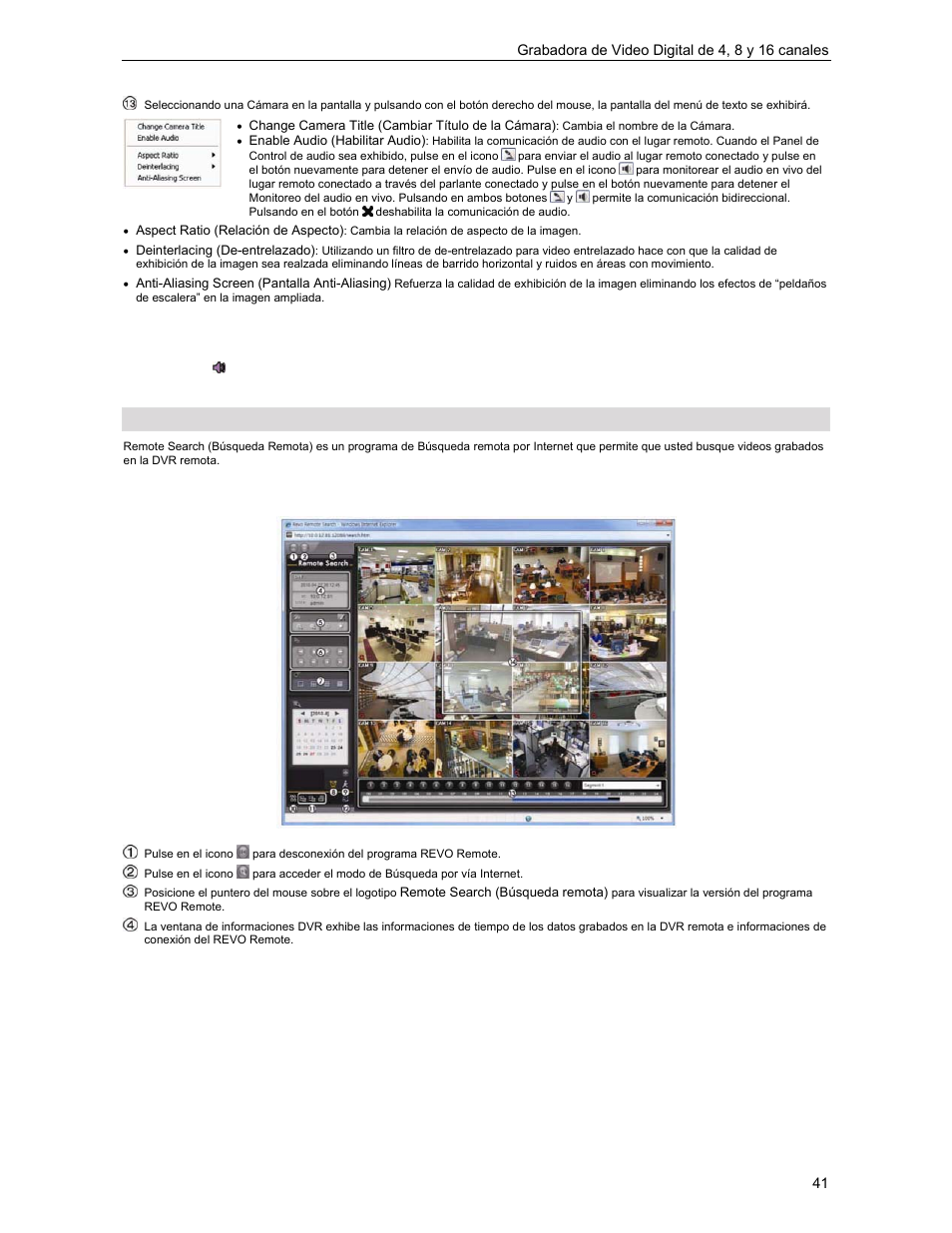 Web search (busqueda por via internet) | Revo R4-8-16DVR3 User Manual | Page 47 / 52