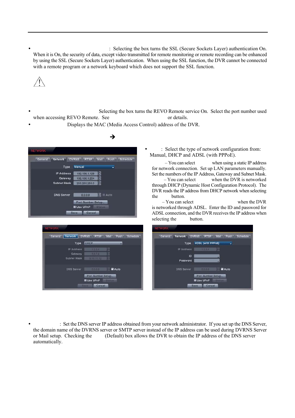 Network settings (network  network tab) | Revo R4-8DVR4 User Manual | Page 23 / 56