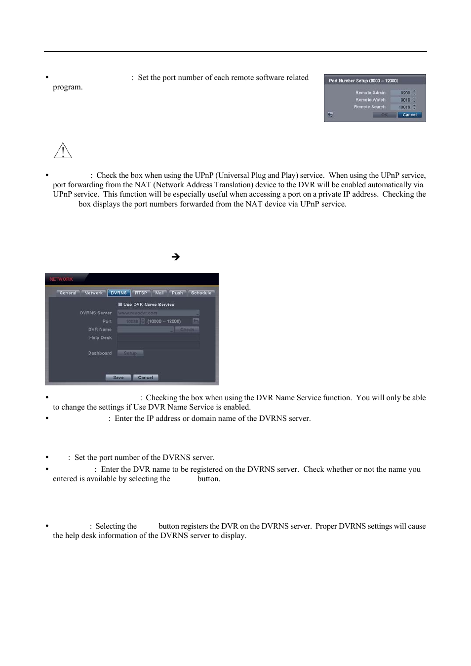Dvrns settings (network  dvrns tab) | Revo R4-8DVR4 User Manual | Page 24 / 56