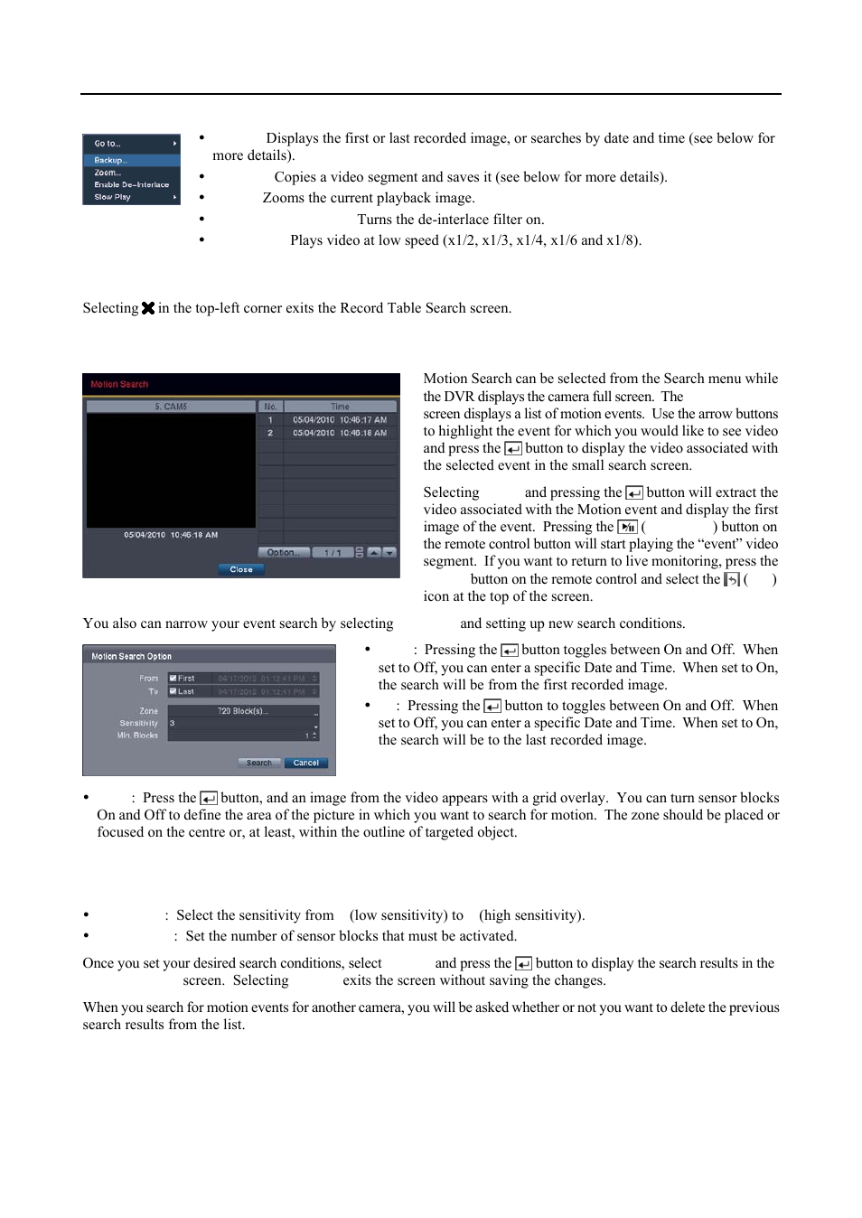 Motion search | Revo R4-8DVR4 User Manual | Page 44 / 56