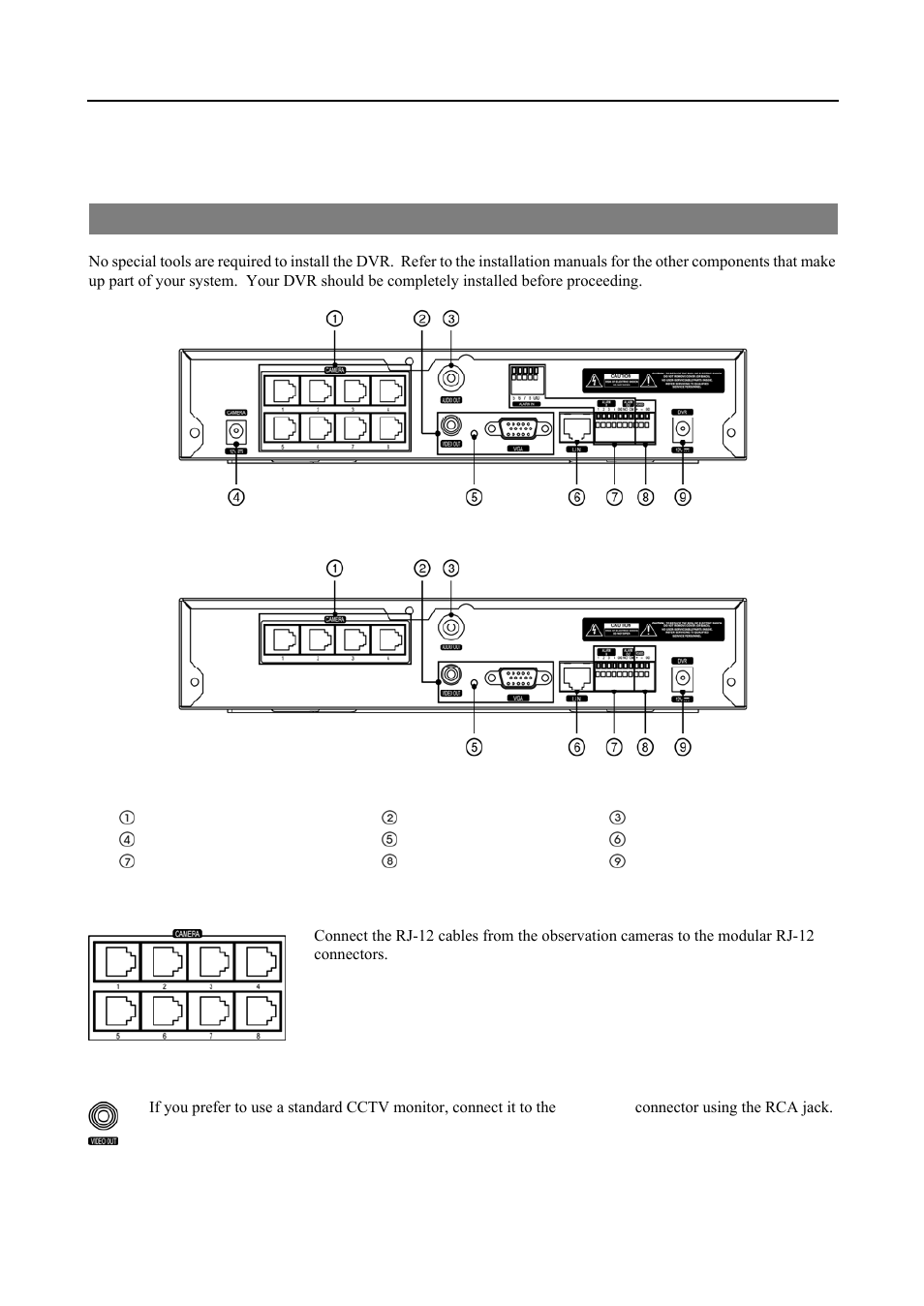 Chapter 2 — installation & configuration, Rear panel connectors | Revo R4-8DVR4 User Manual | Page 9 / 56