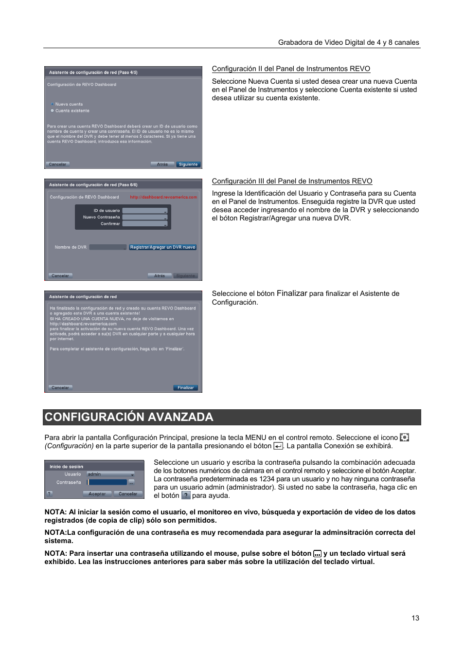 Configuración avanzada | Revo R4-8DVR4 User Manual | Page 19 / 54