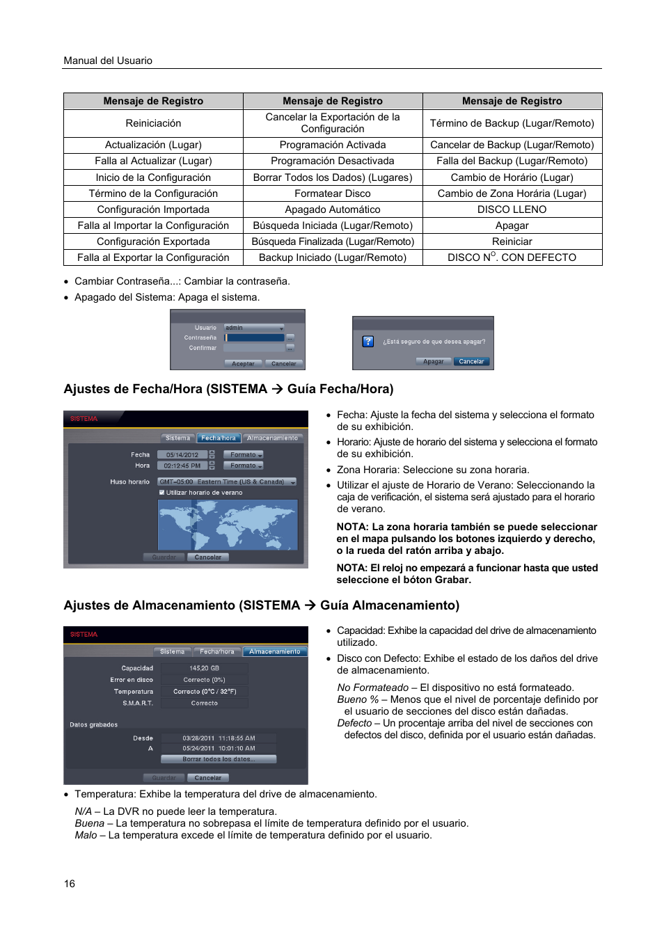 Ajustes de fecha/hora (sistema  guía fecha/hora) | Revo R4-8DVR4 User Manual | Page 22 / 54