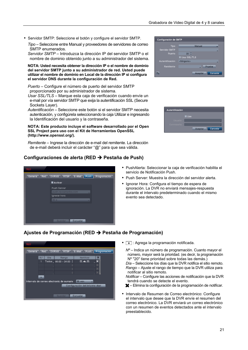 Configuraciones de alerta (red  pestaña de push) | Revo R4-8DVR4 User Manual | Page 27 / 54