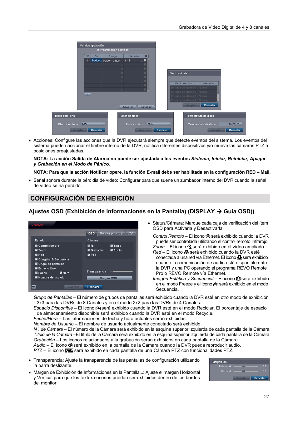 Configuración de exhibición | Revo R4-8DVR4 User Manual | Page 33 / 54