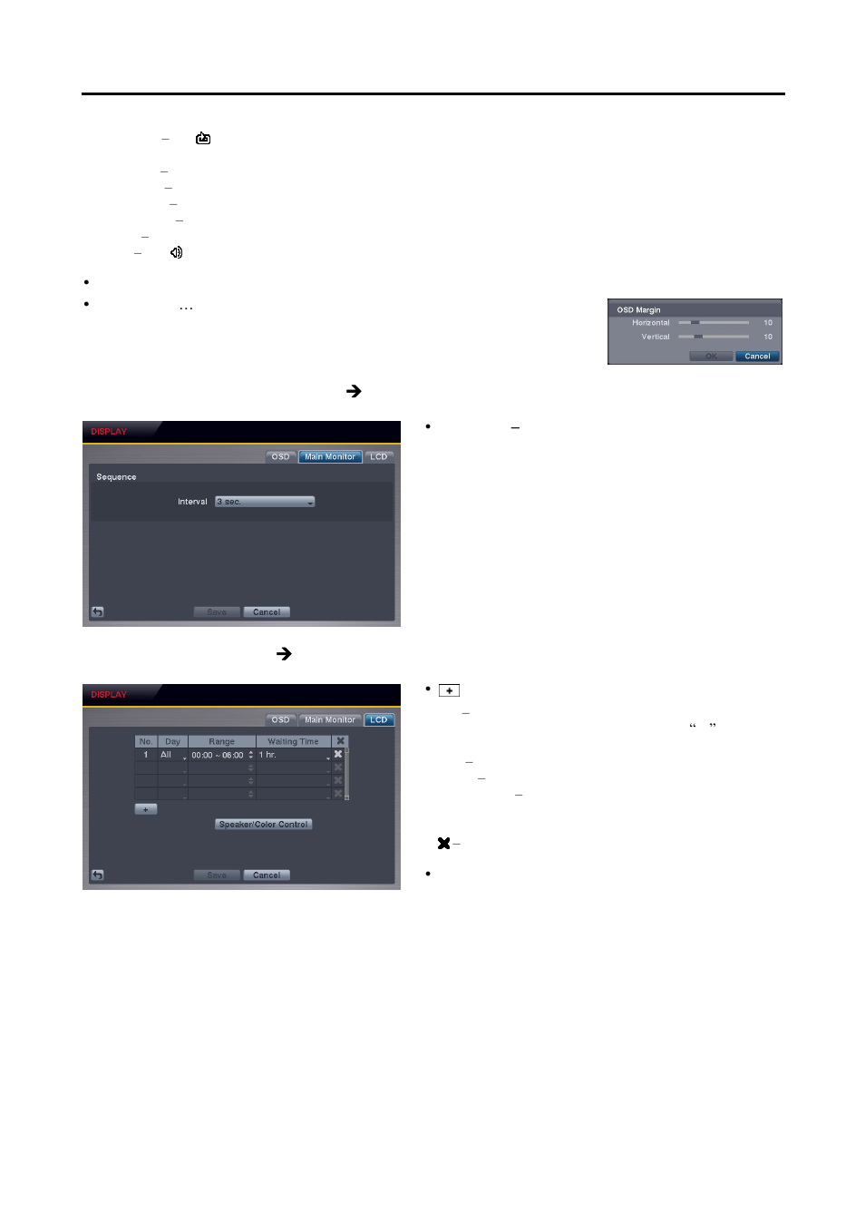 Main monitor settings (display  main monitor tab), Lcd settings (display  lcd tab) | Revo R4CMB-500 User Manual | Page 29 / 46