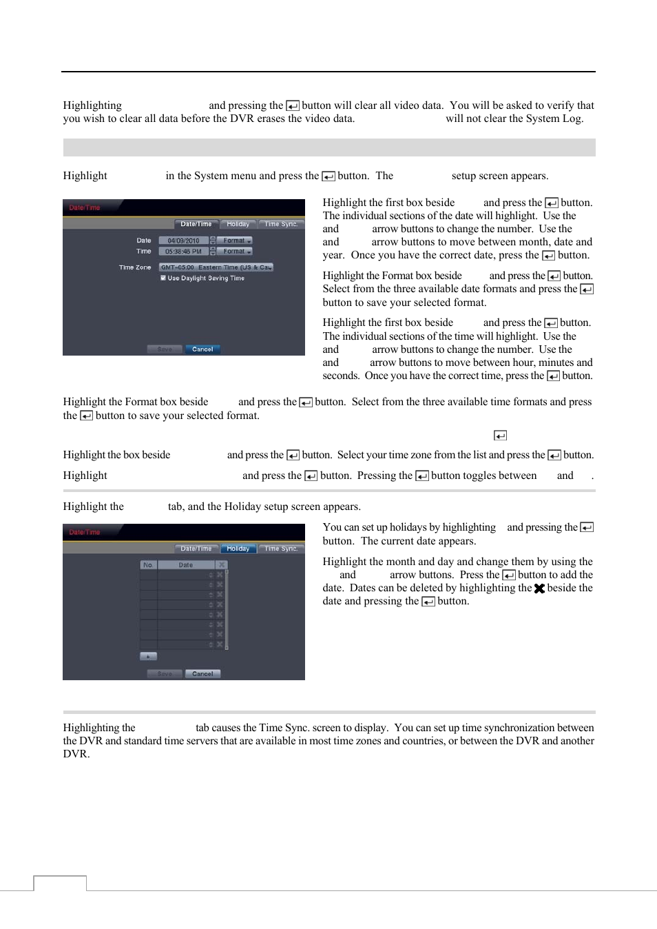 Date/time | Revo RE8/16DVR1 User Manual | Page 22 / 78