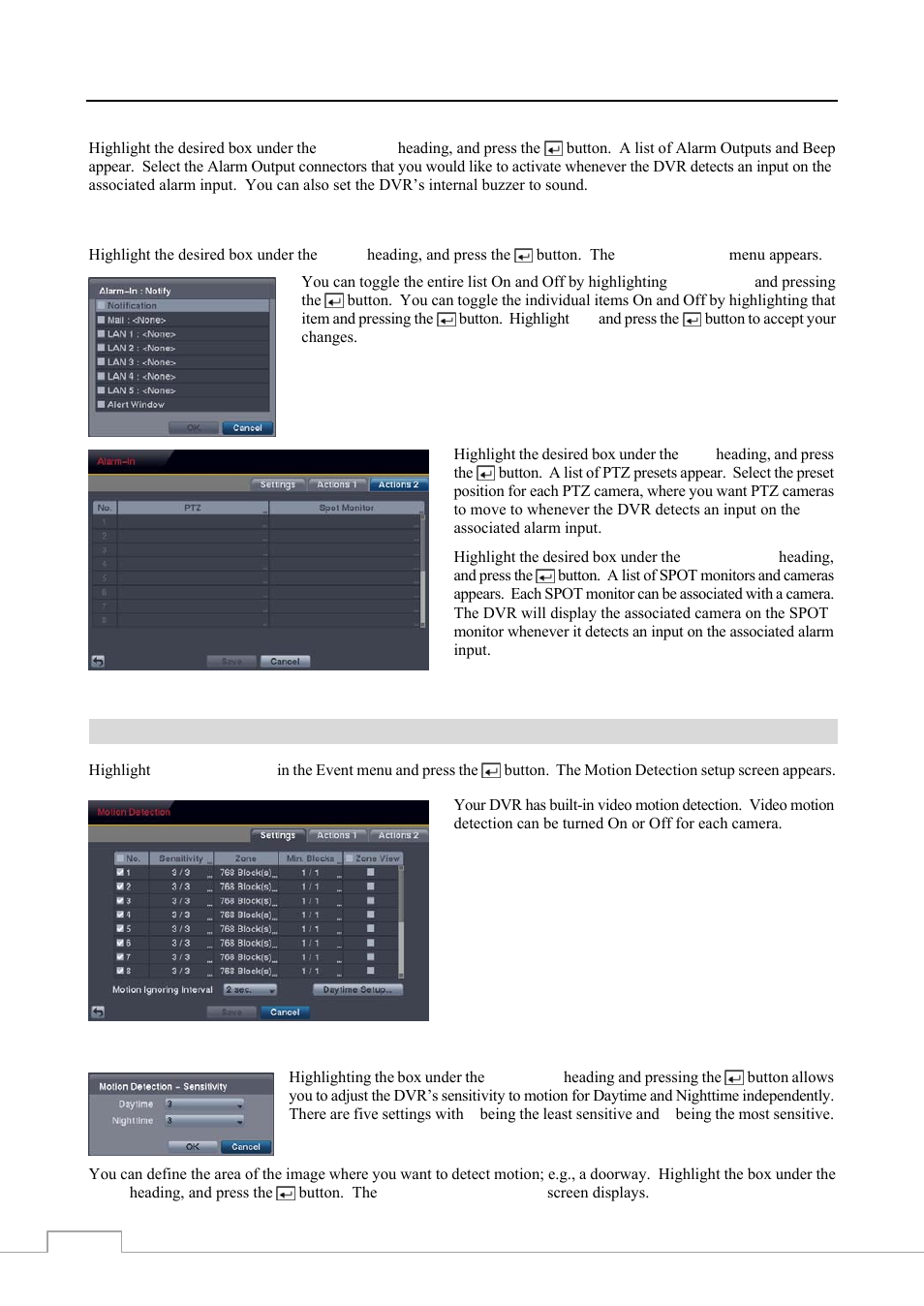 Motion detection | Revo RE8/16DVR1 User Manual | Page 40 / 78