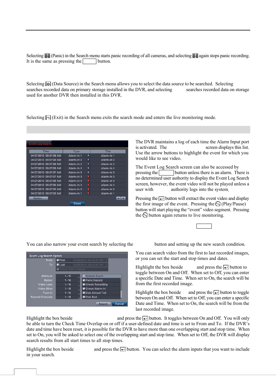 Event log search | Revo RE8/16DVR1 User Manual | Page 60 / 78