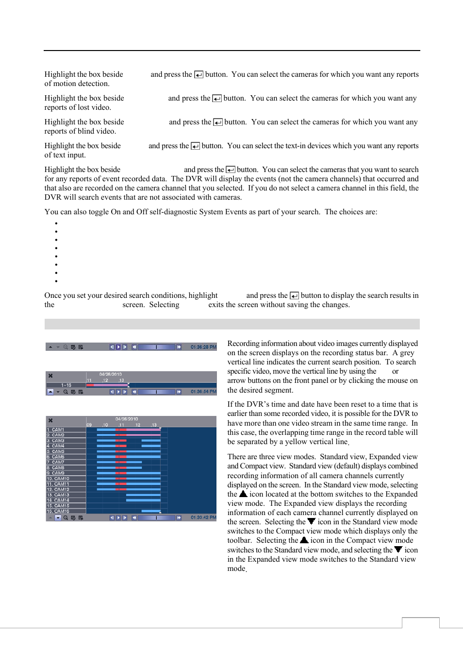 Record table search | Revo RE8/16DVR1 User Manual | Page 61 / 78