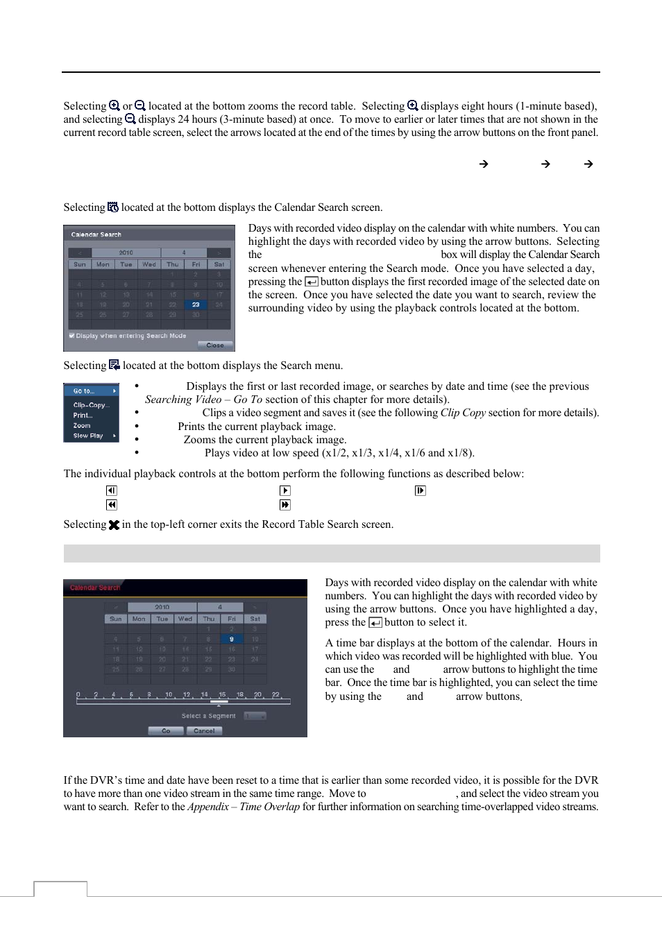 Calendar search | Revo RE8/16DVR1 User Manual | Page 62 / 78