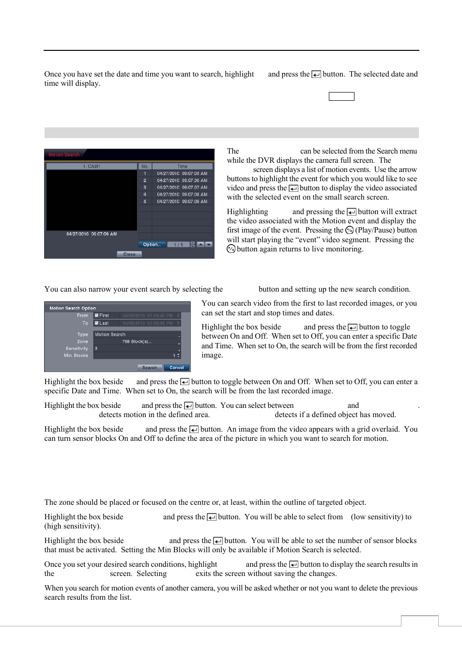 Motion search | Revo RE8/16DVR1 User Manual | Page 63 / 78