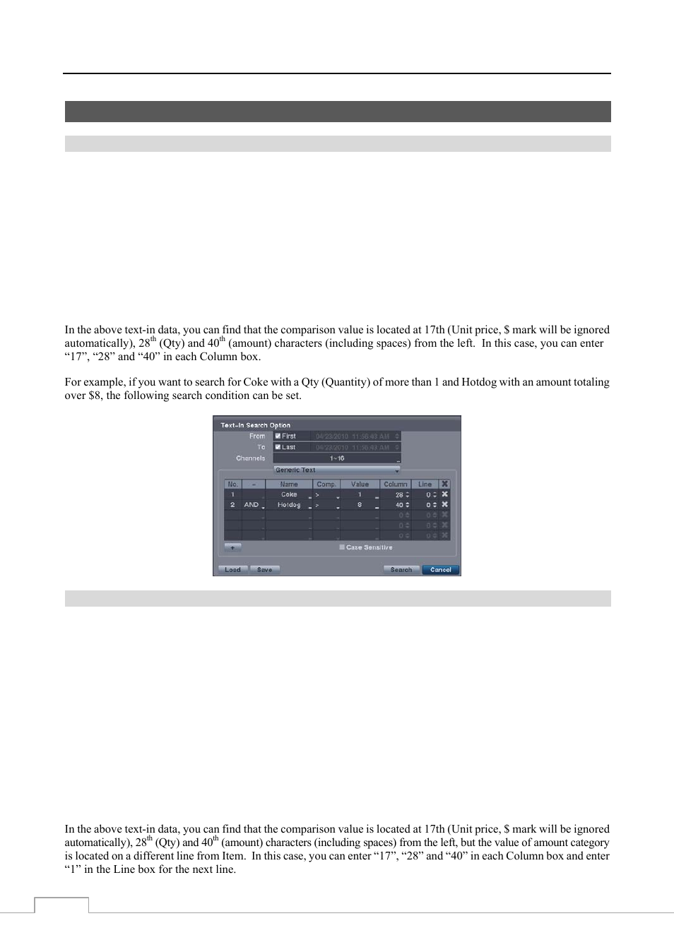 Text-in search examples, Search example i, Search example ii | Revo RE8/16DVR1 User Manual | Page 68 / 78
