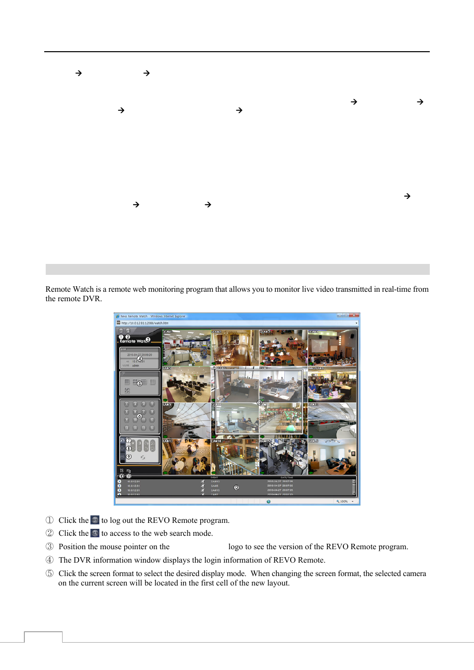 Web monitoring mode | Revo RE8/16DVR1 User Manual | Page 70 / 78