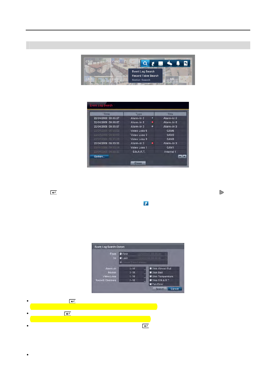 Search filter | Revo R16/8/4/DVR User Manual | Page 40 / 101