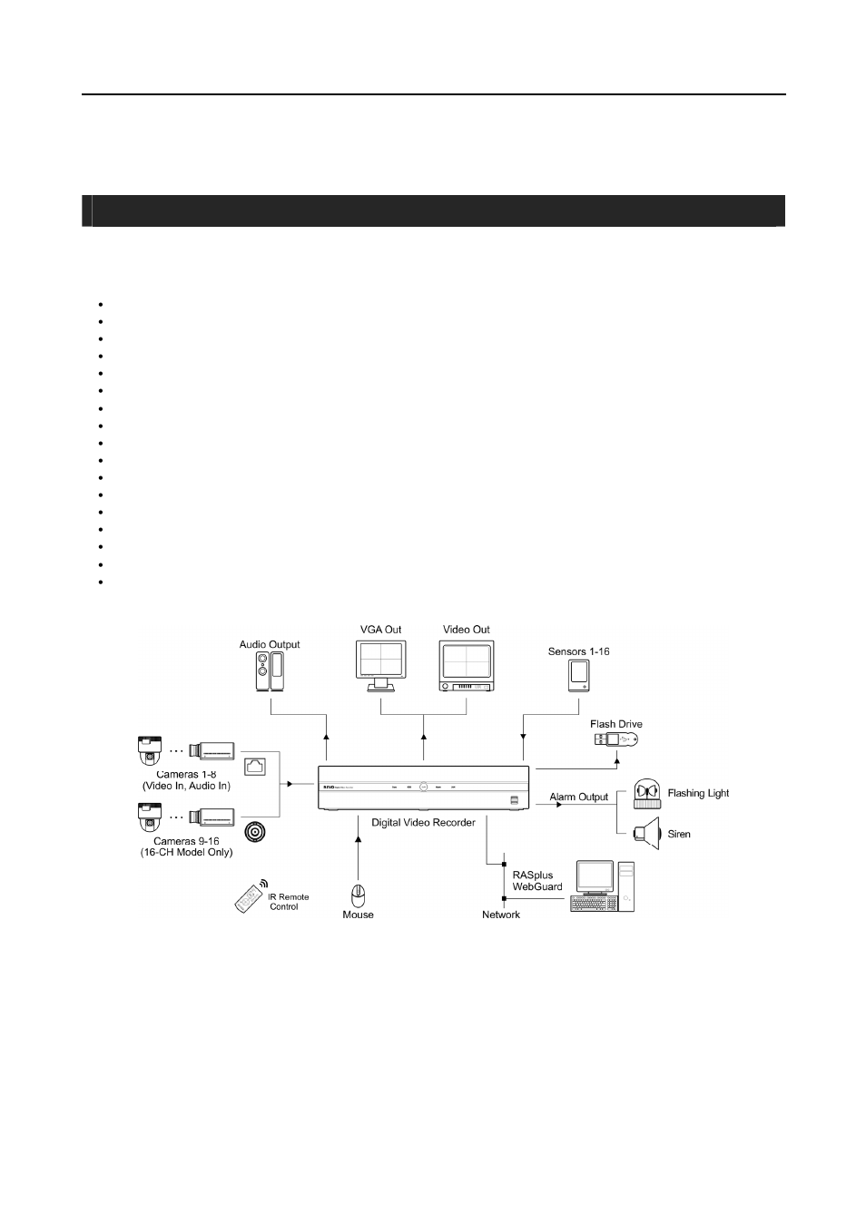 Chapter 1 — introduction, Features | Revo R16/8/4/DVR User Manual | Page 7 / 101