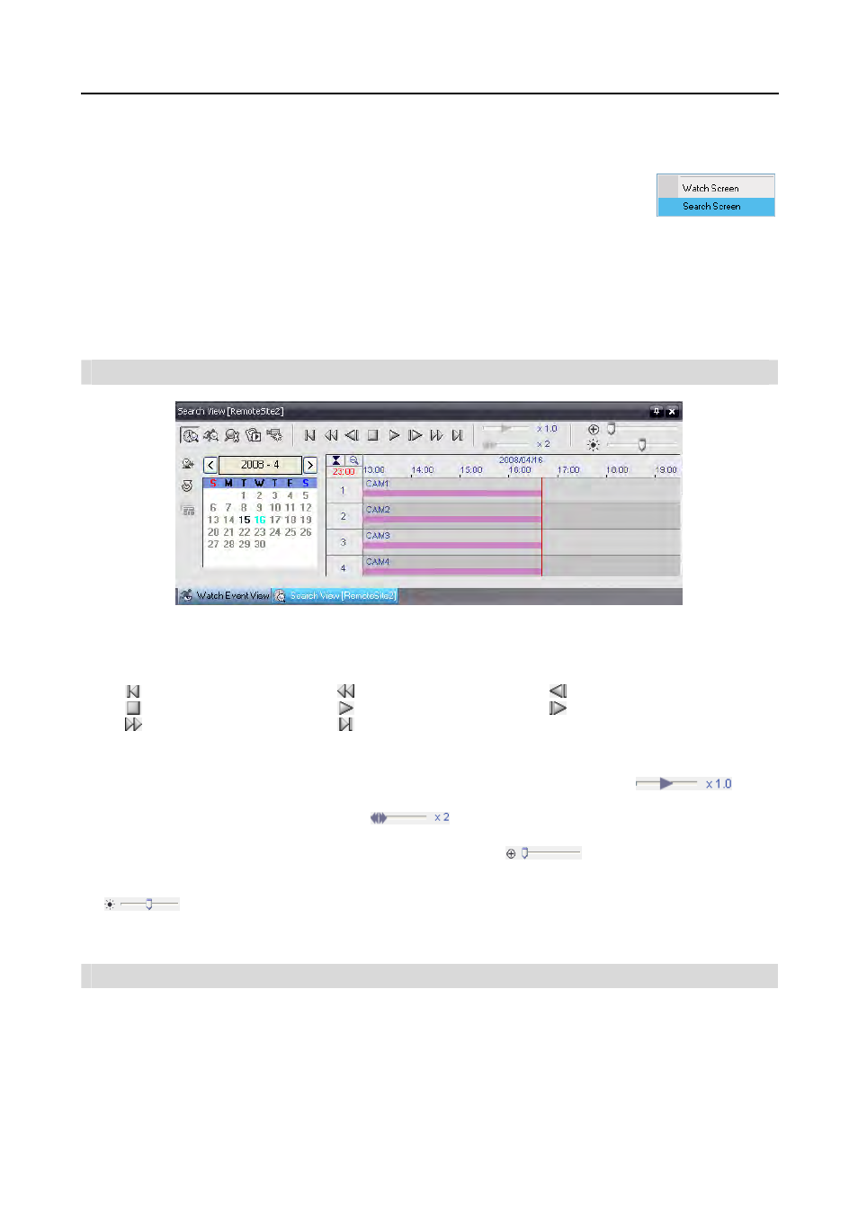 Search view panel, Search mode | Revo R16/8/4/DVR User Manual | Page 87 / 101