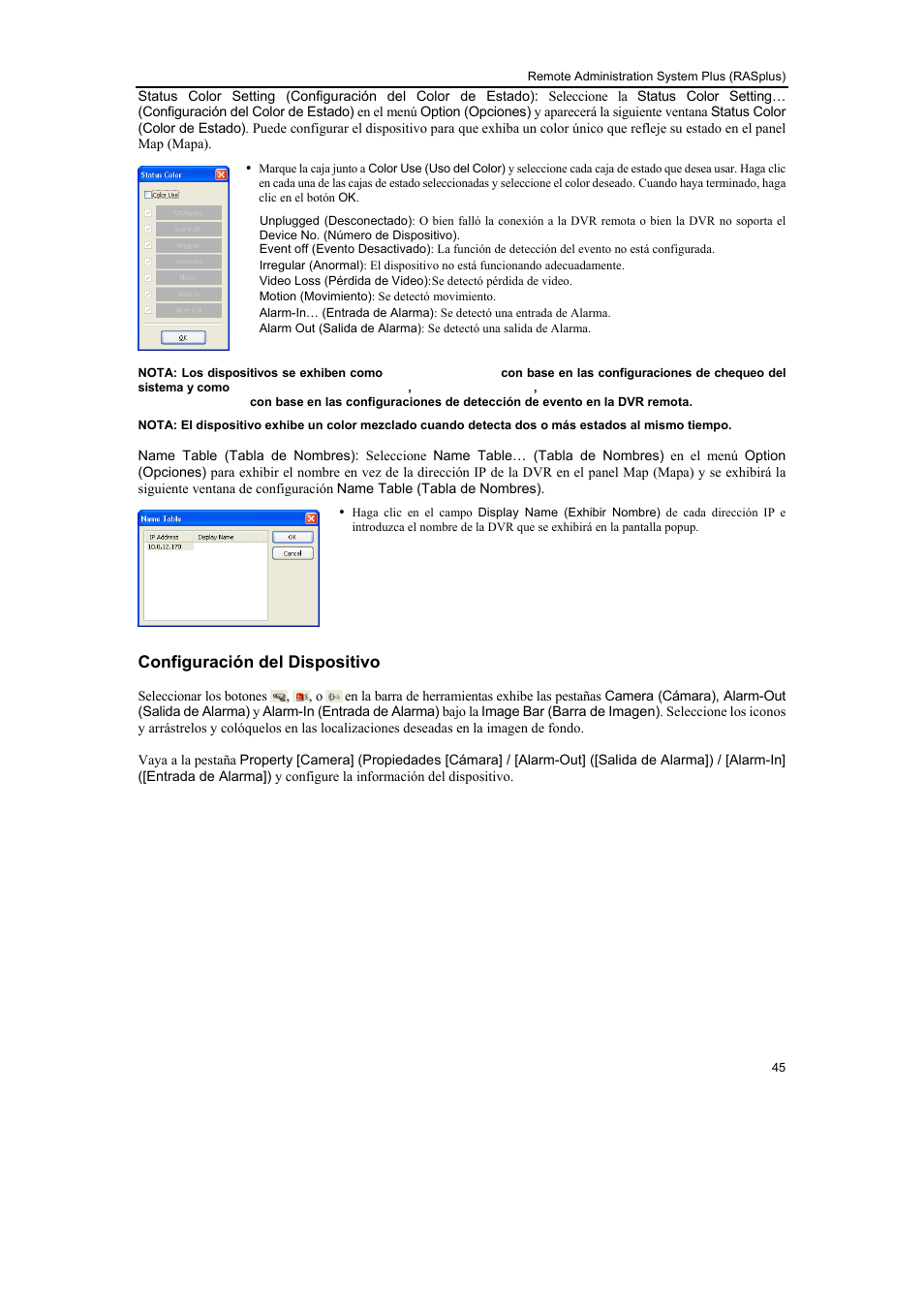 Configuración del dispositivo | Revo R16/8/4/DVR User Manual | Page 113 / 115