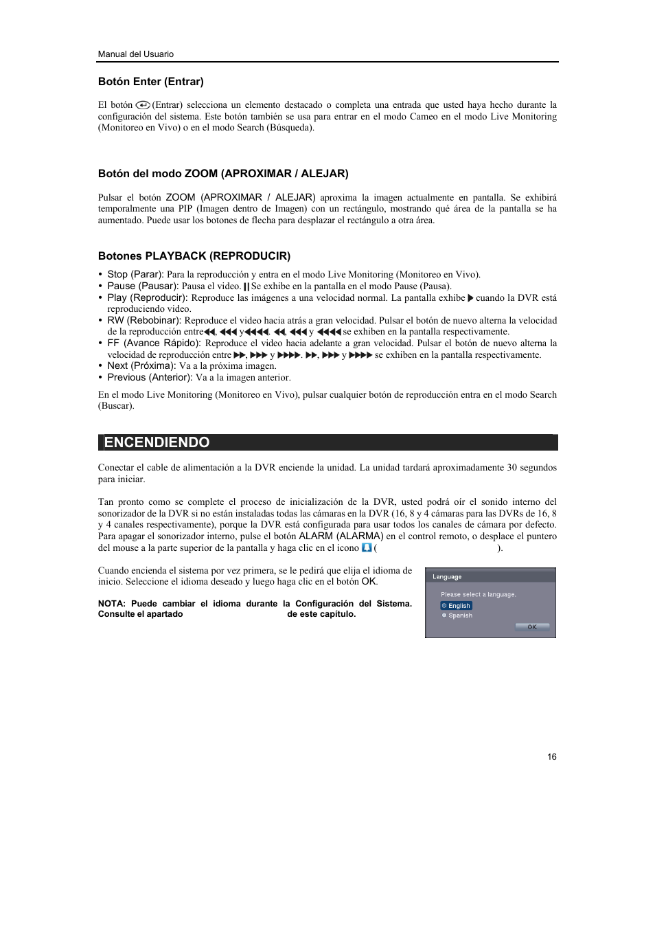 Encendiendo | Revo R16/8/4/DVR User Manual | Page 17 / 115