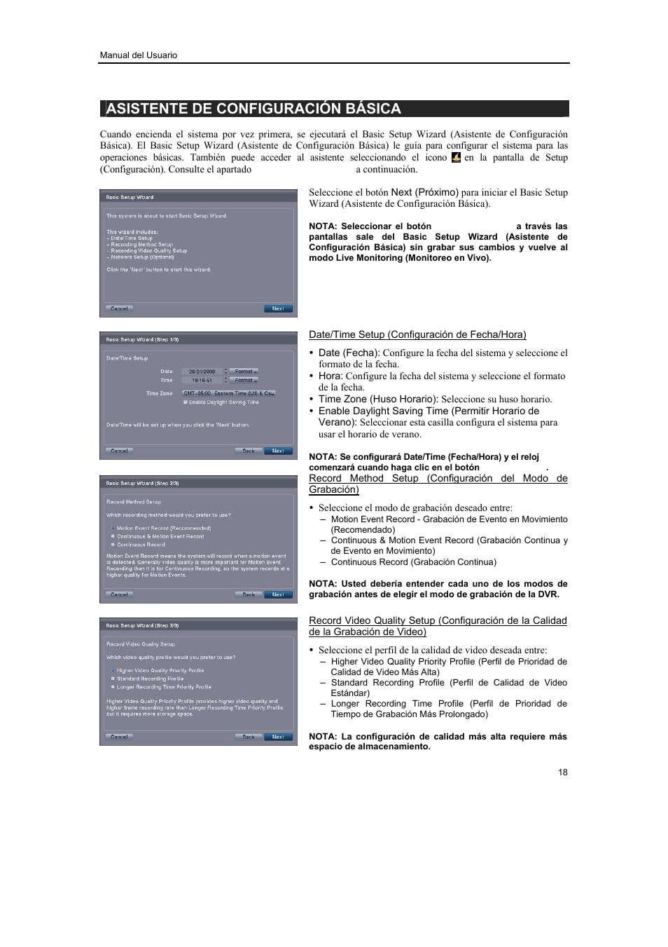 Asistente de configuración básica | Revo R16/8/4/DVR User Manual | Page 19 / 115