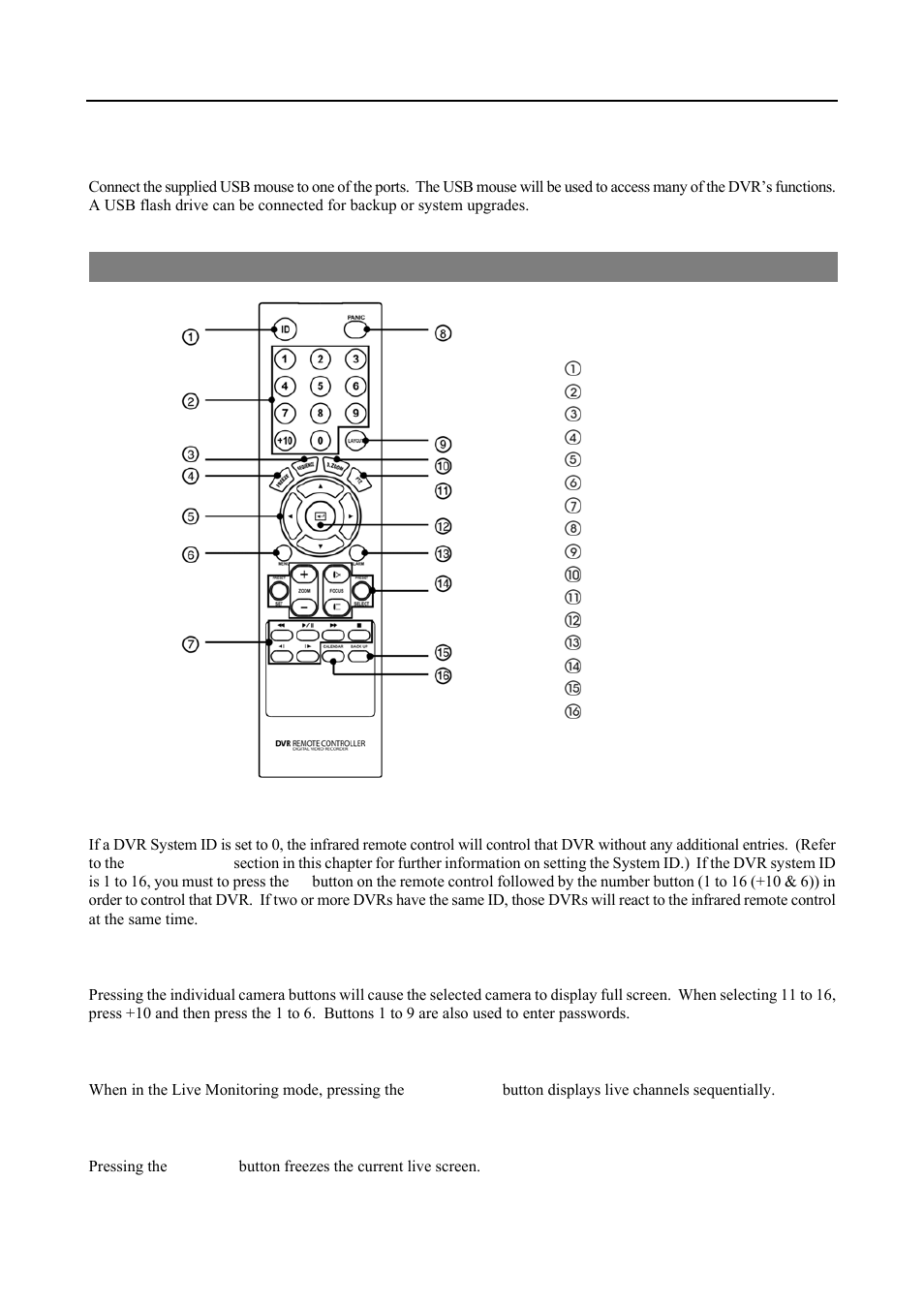 Infrared remote control | Revo R16DVR4 User Manual | Page 12 / 56
